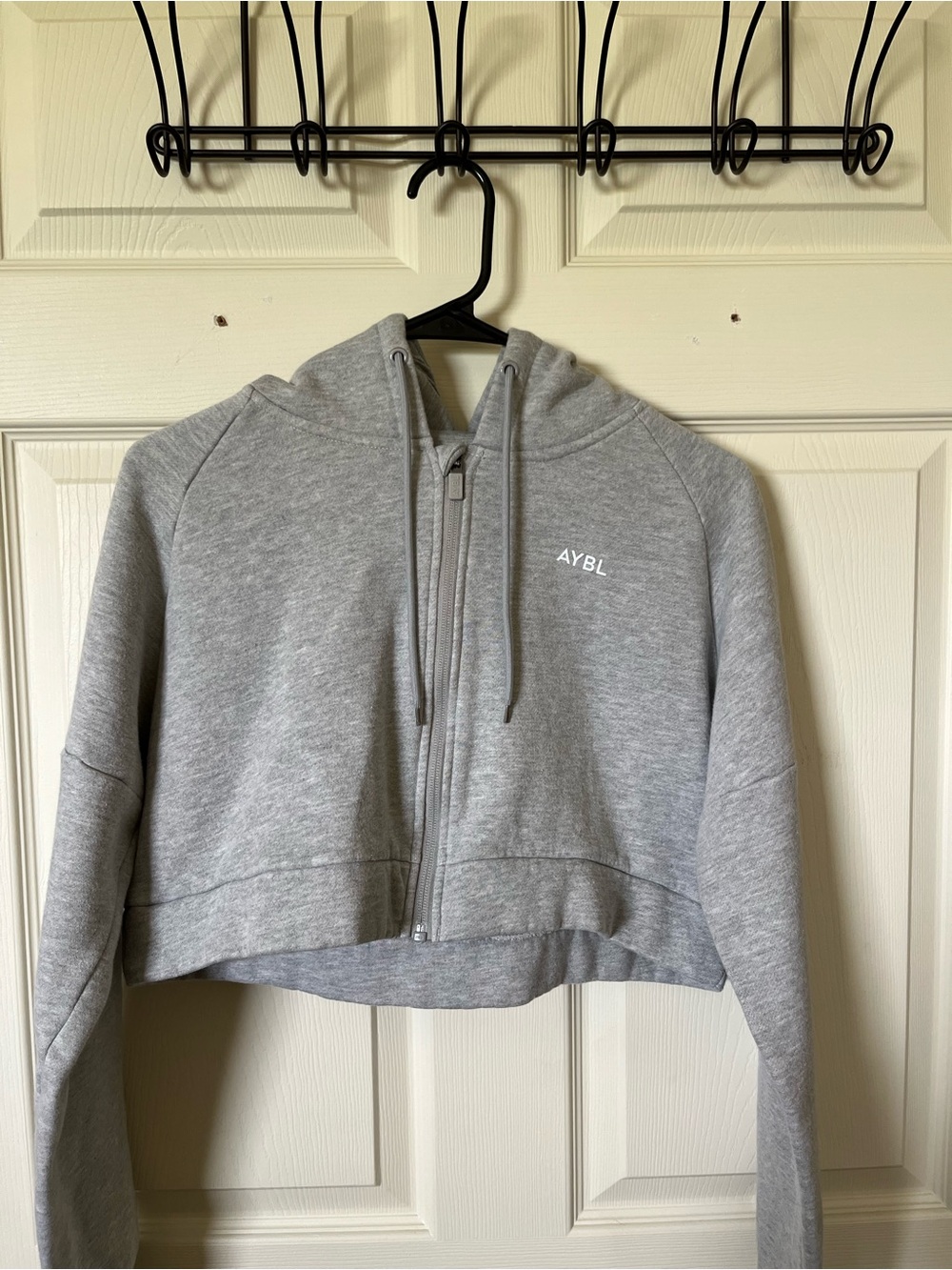 AYBL Light Gray Fleece-Lined Cropped Hoodie
